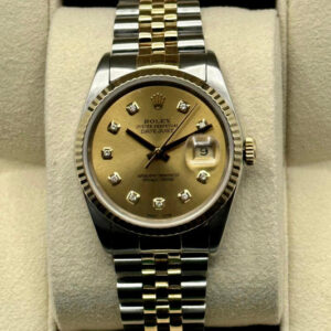 Rolex Datejust 36mm 16233 Two-Tone Jubilee Champagne Diamond Dial
