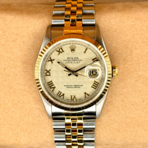 1995 Rolex Datejust 36mm 16233 Two-Tone White Pyramid Dial