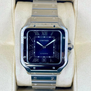 2022 Santos De Cartier 39.8mm WSSA0018 Stainless Steel Blue Dial