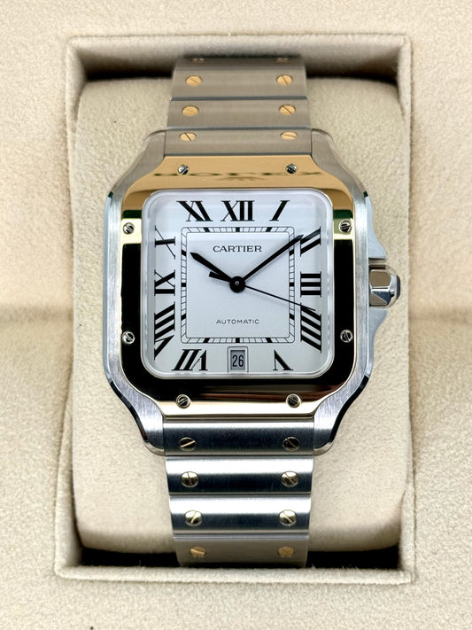 2023 Cartier Santos de Cartier 39.8mm W2SA0009 Two-Tone White Dial
